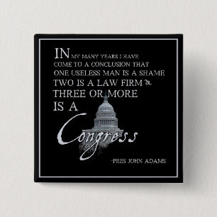 Präsident John Adams auf Kongreß Button