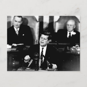 Präsident John F. Kennedy Men to the Moon Speech Postkarte