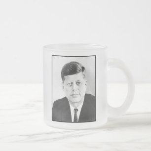 Präsident John F Kennedy Porträt Frostglas Co Mattglastasse