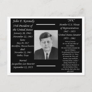 Präsident John F Kennedy Postkarte