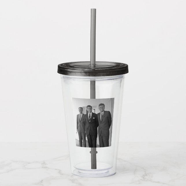 Präsident John Kennedy & Brothers American Camelot Acryltrinkbecher (Vorderseite)