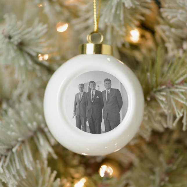 Präsident John Kennedy & Brothers American Camelot Keramik Kugel-Ornament (Baum)