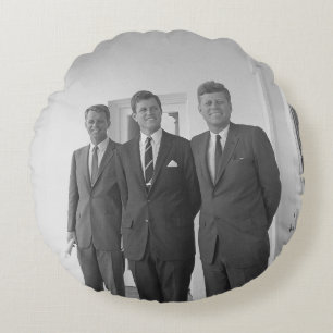 Präsident John Kennedy & Brothers American Camelot Rundes Kissen