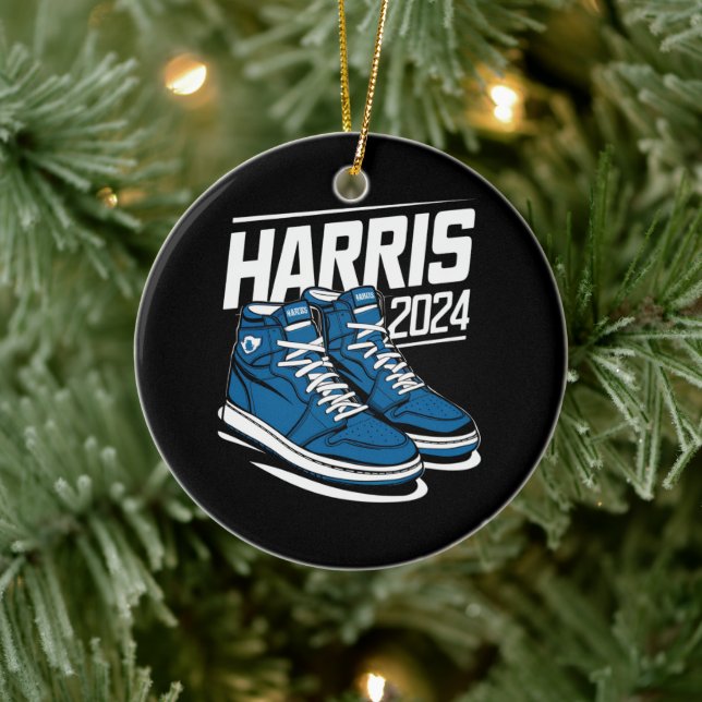 Präsident Kamala Wahlbeobachter: Harris 24 Wahlsie Keramik Ornament (Baum)