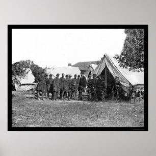 Präsident Lincoln bei Antietam 1862 Poster