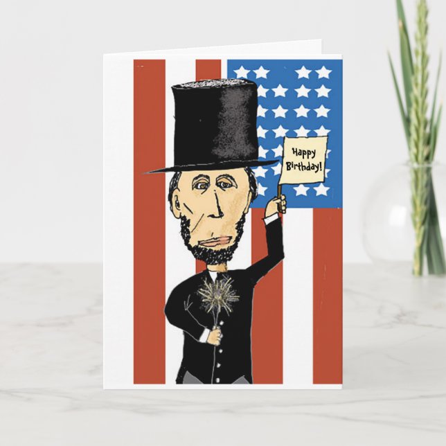 Präsident Lincoln Grußkarte mit den Entwicklern Karte (Vorderseite)