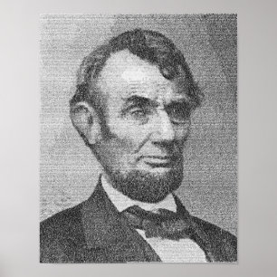 Präsident Lincoln Render w/Gettysburg Poster