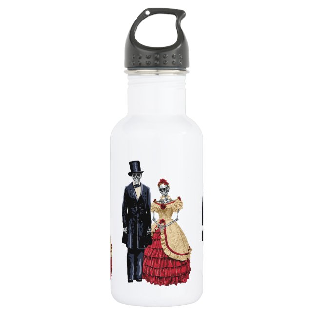 Präsident Lincoln Skeleton, Halloween Skeleton Edelstahlflasche (Vorderseite)