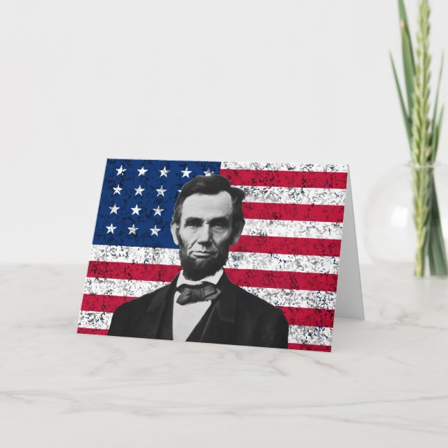 Präsident Lincoln und die amerikanische Flagge Karte (Vorderseite)