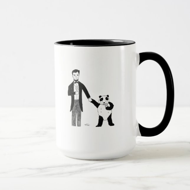 Präsident Lincoln und ein Panda genießen Eiscreme Tasse (Rechts)
