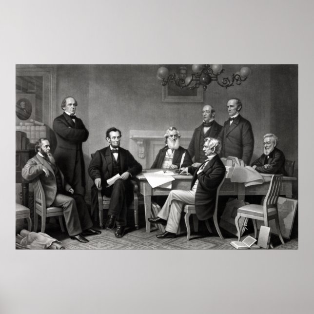 Präsident Lincoln und sein Kabinett Poster (Vorne)