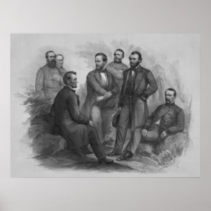 Präsident Lincoln und seine Kommandanten Poster
