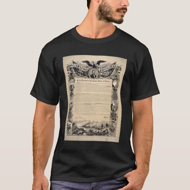 Präsident Lincolns Emanzipationserklärung von 1863 T-Shirt (Vorderseite)