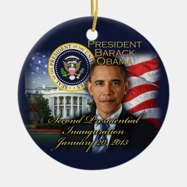 Präsident Obama 2. Amtseinführung Keramik Ornament (Vorne)