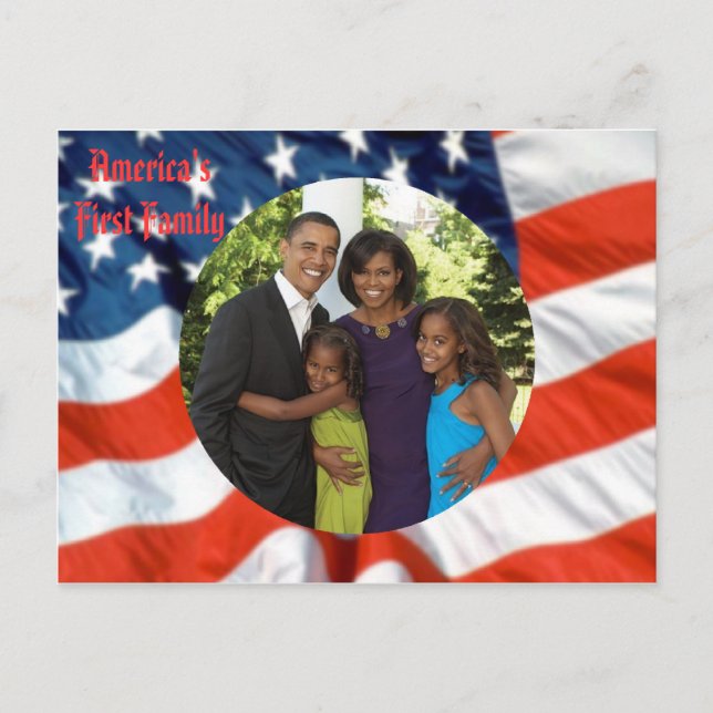Präsident Obama - Amerikas erstes Foto in seiner F Postkarte (Vorderseite)