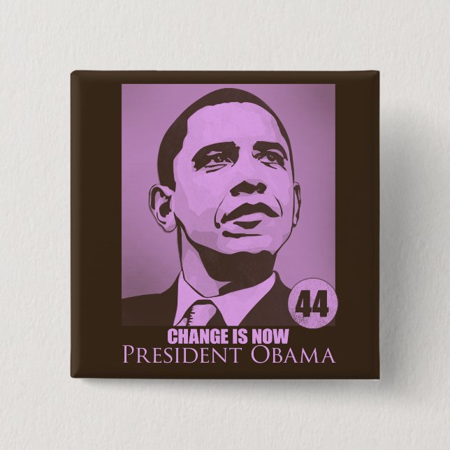 Präsident Obama, Änderung ist jetzt rosa Knopf Button (Vorderseite)