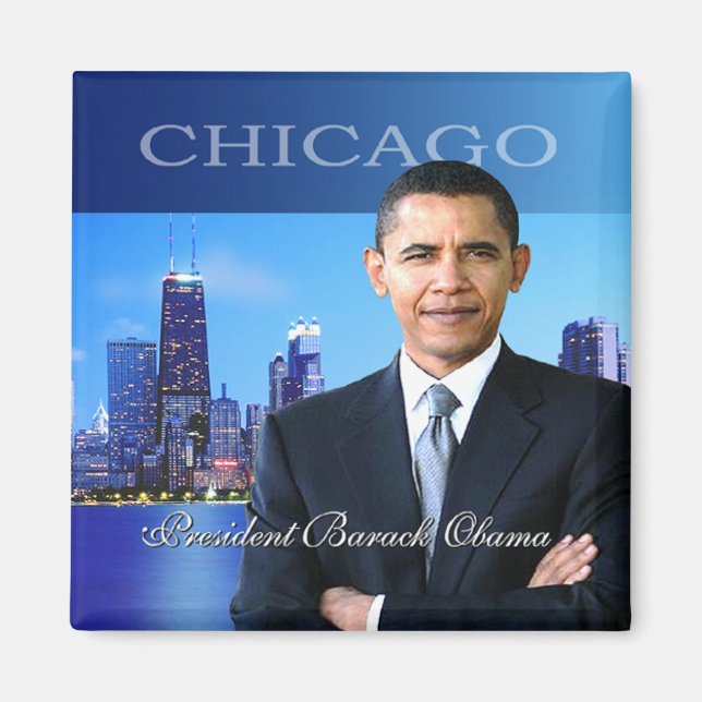 Präsident Obama Chicago Skyline Magnet (Vorne)