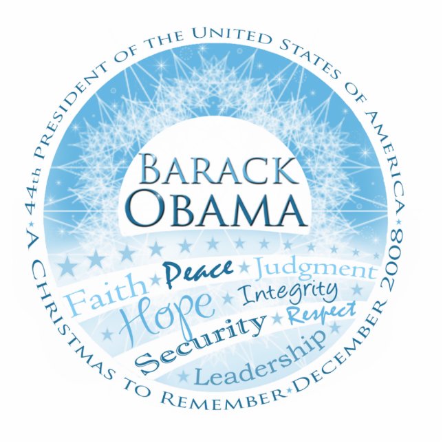Präsident Obama Christmas Ornament Fotoskulptur Ornament (Vorne)