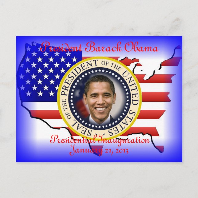PRÄSIDENT OBAMA Einweihung 2013 Postkarte (Vorderseite)