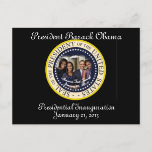 PRÄSIDENT OBAMA FAMILY 2013 Einweihung Postkarte