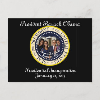 PRÄSIDENT OBAMA FAMILY 2013 Einweihung Postkarte