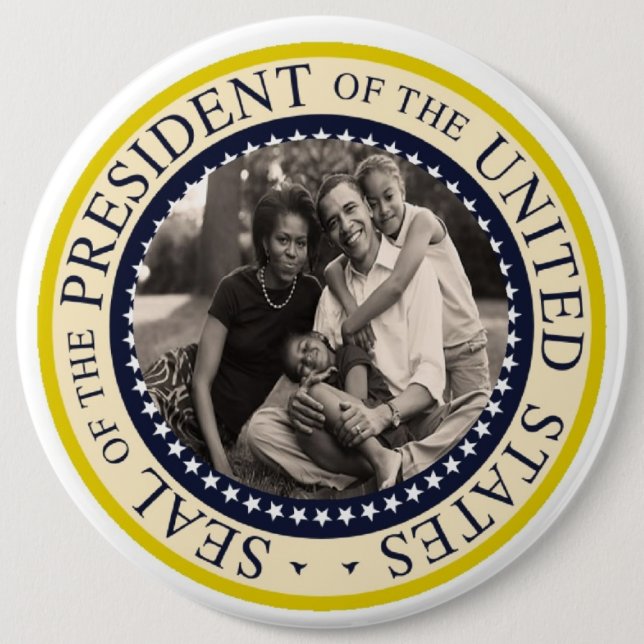 Präsident Obama First Family Commemorative 6" Button (Vorderseite)