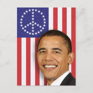 Präsident Obama-Friedensbanner Postkarte