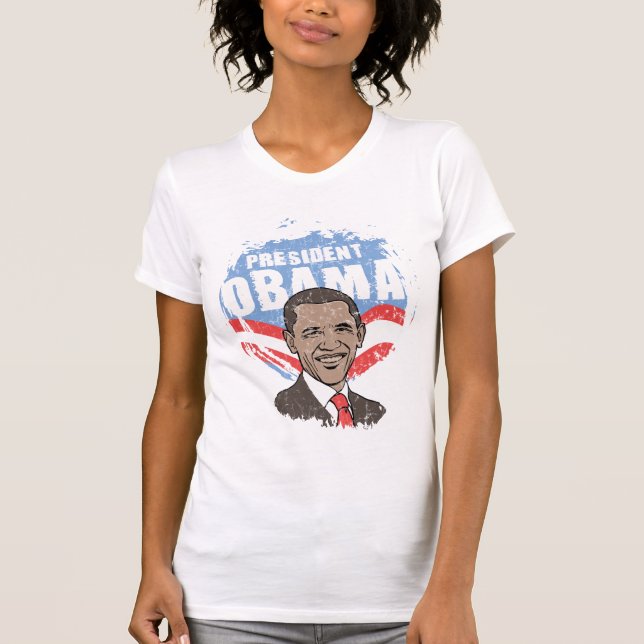 Präsident Obama Ladys Sheer V-Hals (angepasst) T-Shirt (Vorderseite)