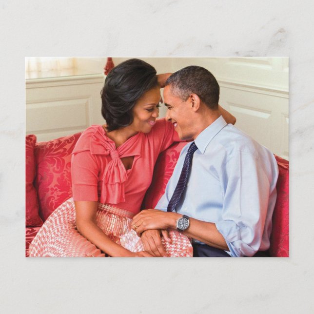 Präsident Obama Michelle Obama in Liebe Sweet Lieb Postkarte (Vorderseite)