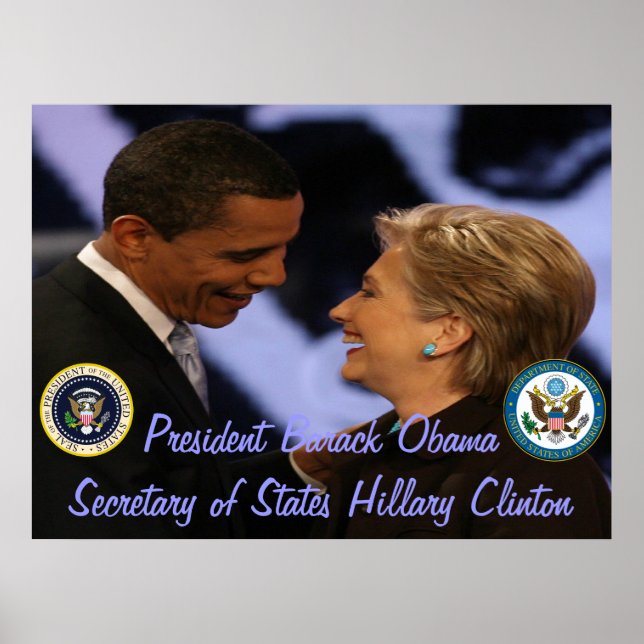 Präsident Obama Minister der Staaten Clinton Gifts Poster (Vorne)
