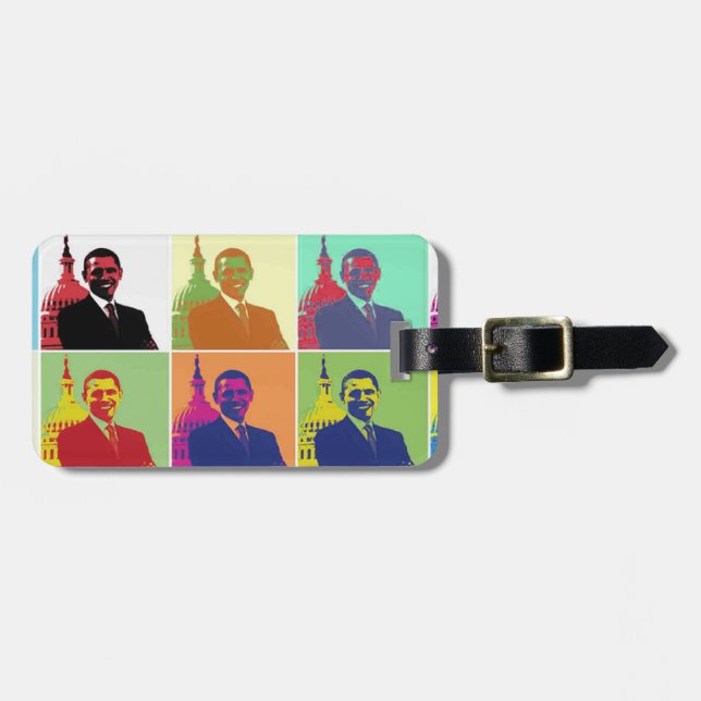 Präsident Obama Pop Art Gepäckanhänger (Vorderseite horizontal)