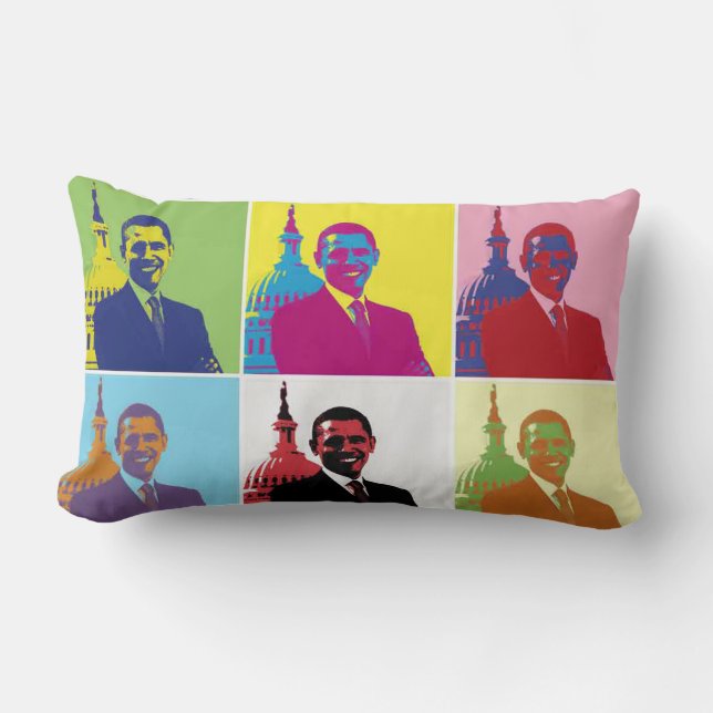 Präsident Obama Pop Art Lendenkissen (Vorderseite)