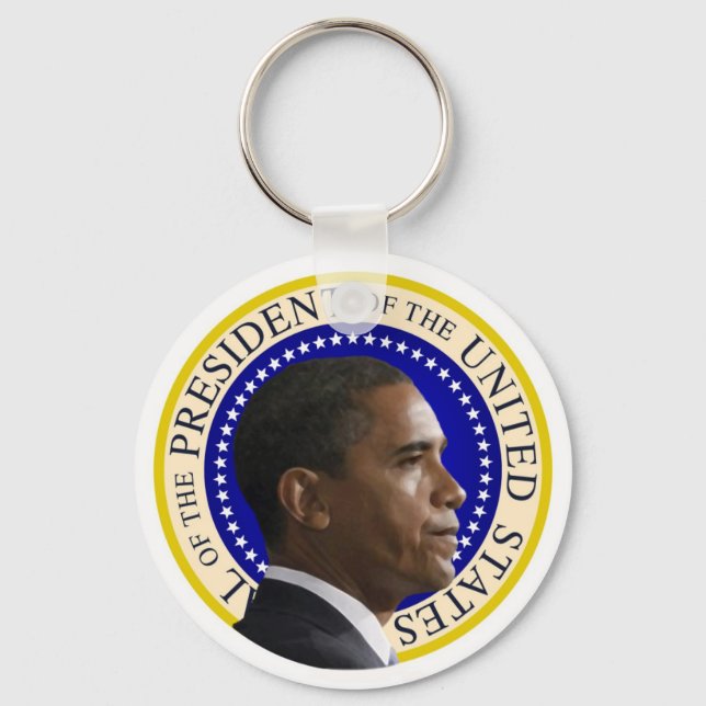 Präsident Obama-Profil Schlüsselanhänger (Vorderseite)