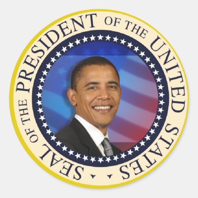 Präsident Obama Runder Aufkleber (Vorderseite)