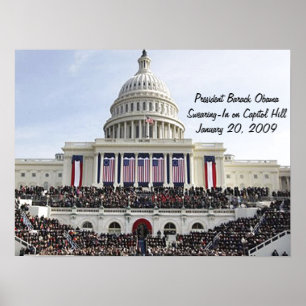 Präsident Obama SWEARING-IN auf Hauptstadt Hill Poster