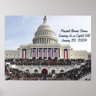 Präsident Obama SWEARING-IN auf Hauptstadt Hill Poster