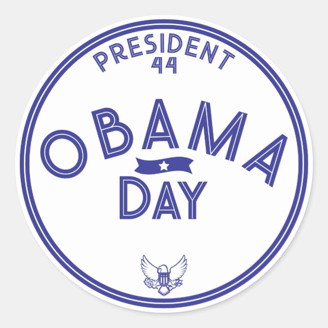 Präsident Obama-Tag Runder Aufkleber (Vorderseite)