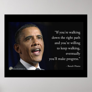 Präsident Obama und Zitat "Make Progress" Poster