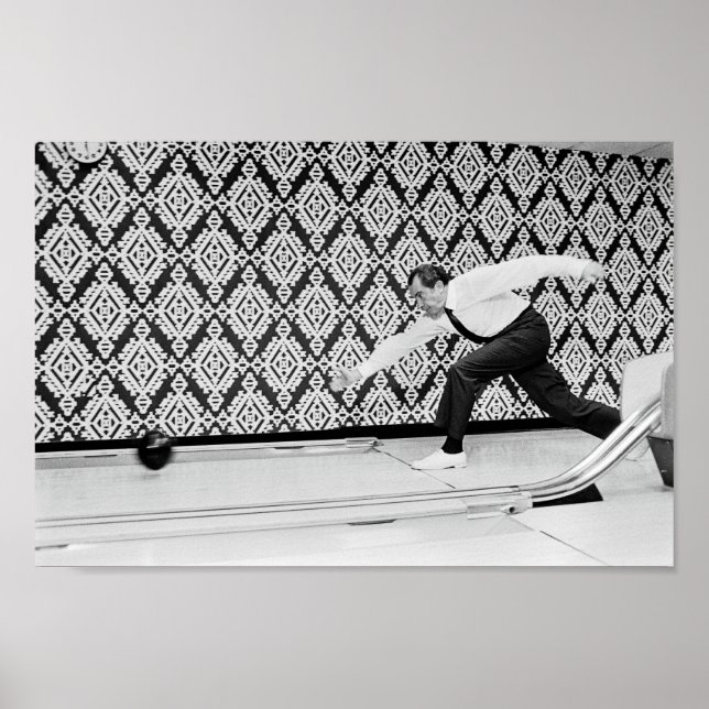 Präsident Richard Nixon Bowling - 1971 Poster (Vorne)
