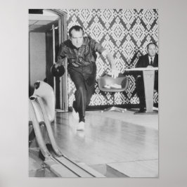 Präsident Richard Nixon Bowling im Weißen Haus Poster