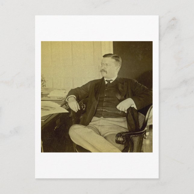 Präsident Roosevelt an seinem Schreibtisch im Weiß Postkarte (Vorderseite)