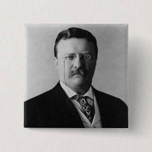 Präsident Theodore Roosevelt Portrait Button
