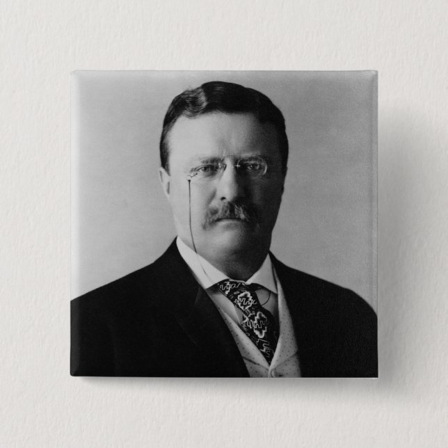Präsident Theodore Roosevelt Portrait Button (Vorderseite)