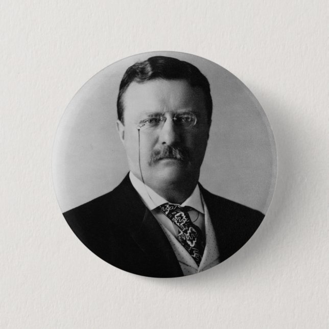 Präsident Theodore Roosevelt Portrait Button (Vorderseite)
