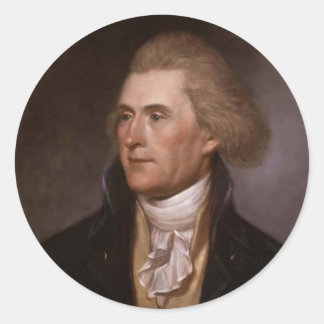 Präsident Thomas Jefferson Runder Aufkleber