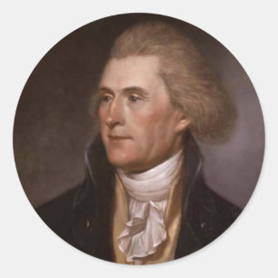 Präsident Thomas Jefferson Runder Aufkleber