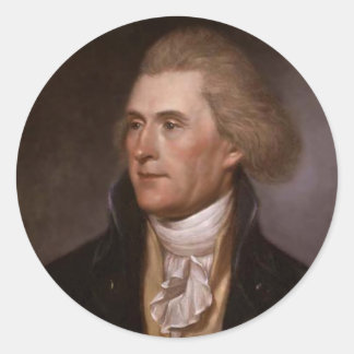 Präsident Thomas Jefferson Runder Aufkleber