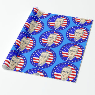 Präsident tritt zwei amerikanische Flagge Geschenkpapier