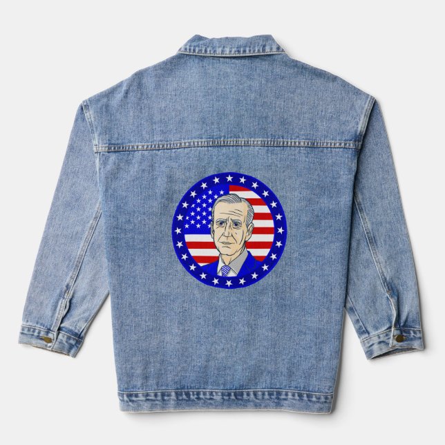 Präsident tritt zwei amerikanische Flagge Jeansjacke (Rückseite)
