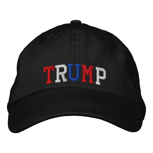 Präsident Trump 2020 Red White Blue Patriotic Hat Bestickte Kappe (Vorderseite)